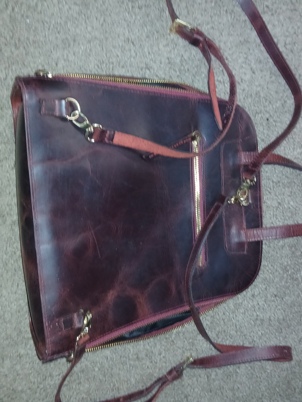 Classic Women's Leather Tote Bag in Dark Brown
